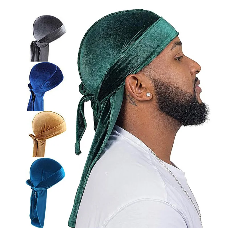 Street Fashion Hats - kkjoy Durags en velours unisexe, bandana,