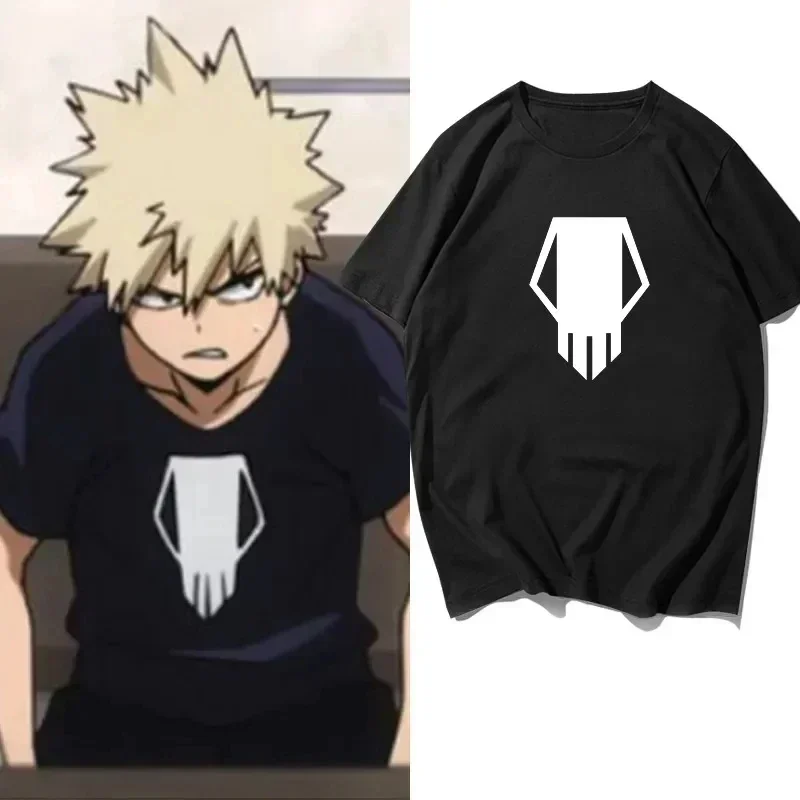 Street Fashion In Japanese - T-shirt à col rond imprimé Bakugo,