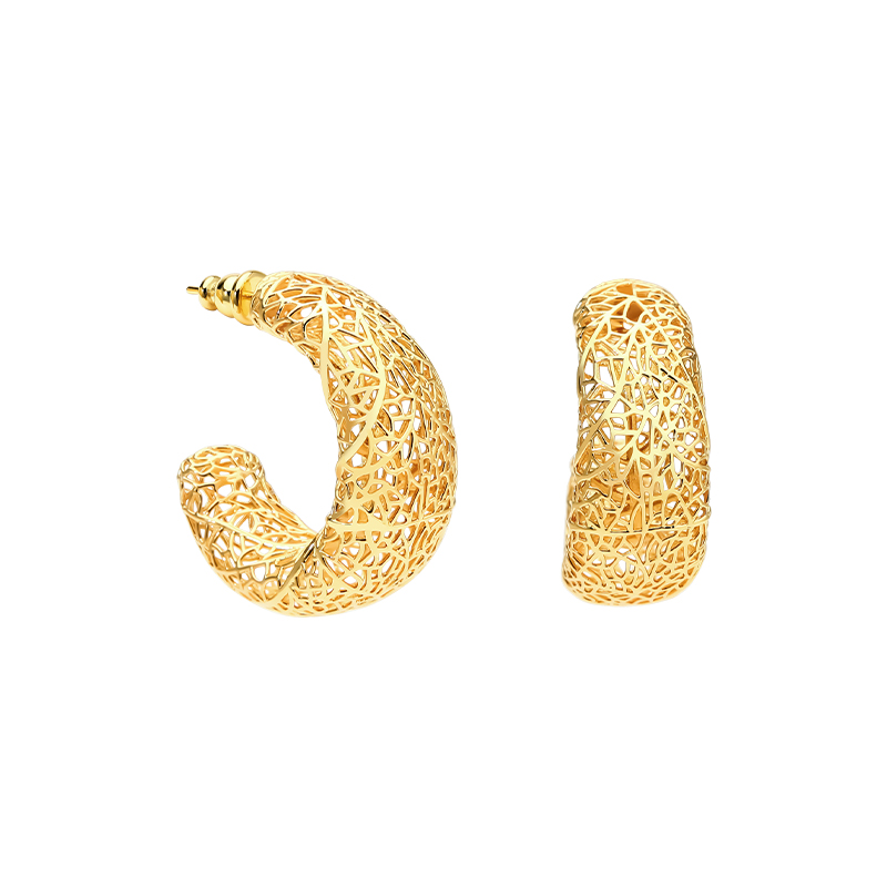 Street Fashion Websites - IVOG Boucles d'oreilles creuses en forme