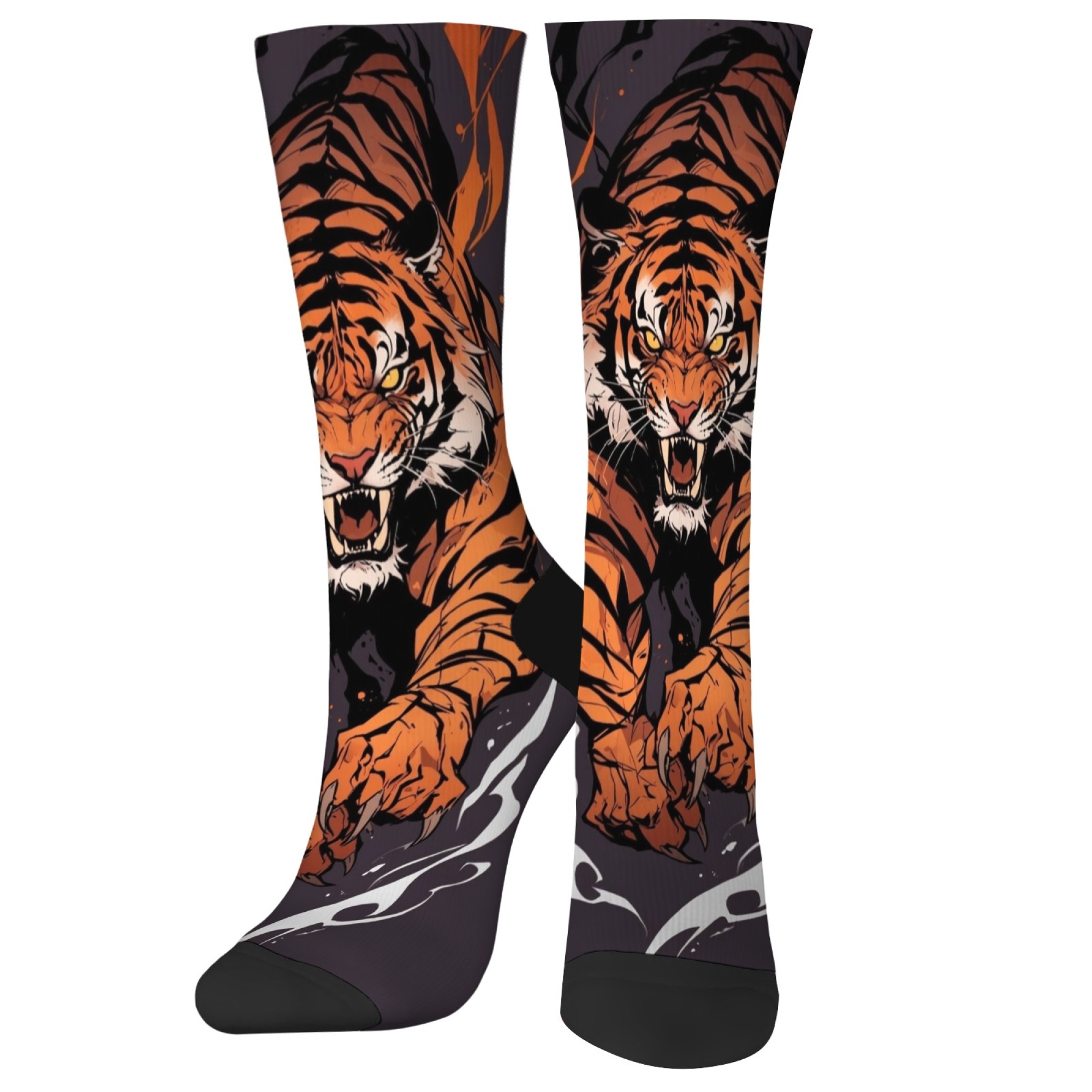 Street Fashion Asian Men - Chaussettes unisexes à imprimé tigre féroce