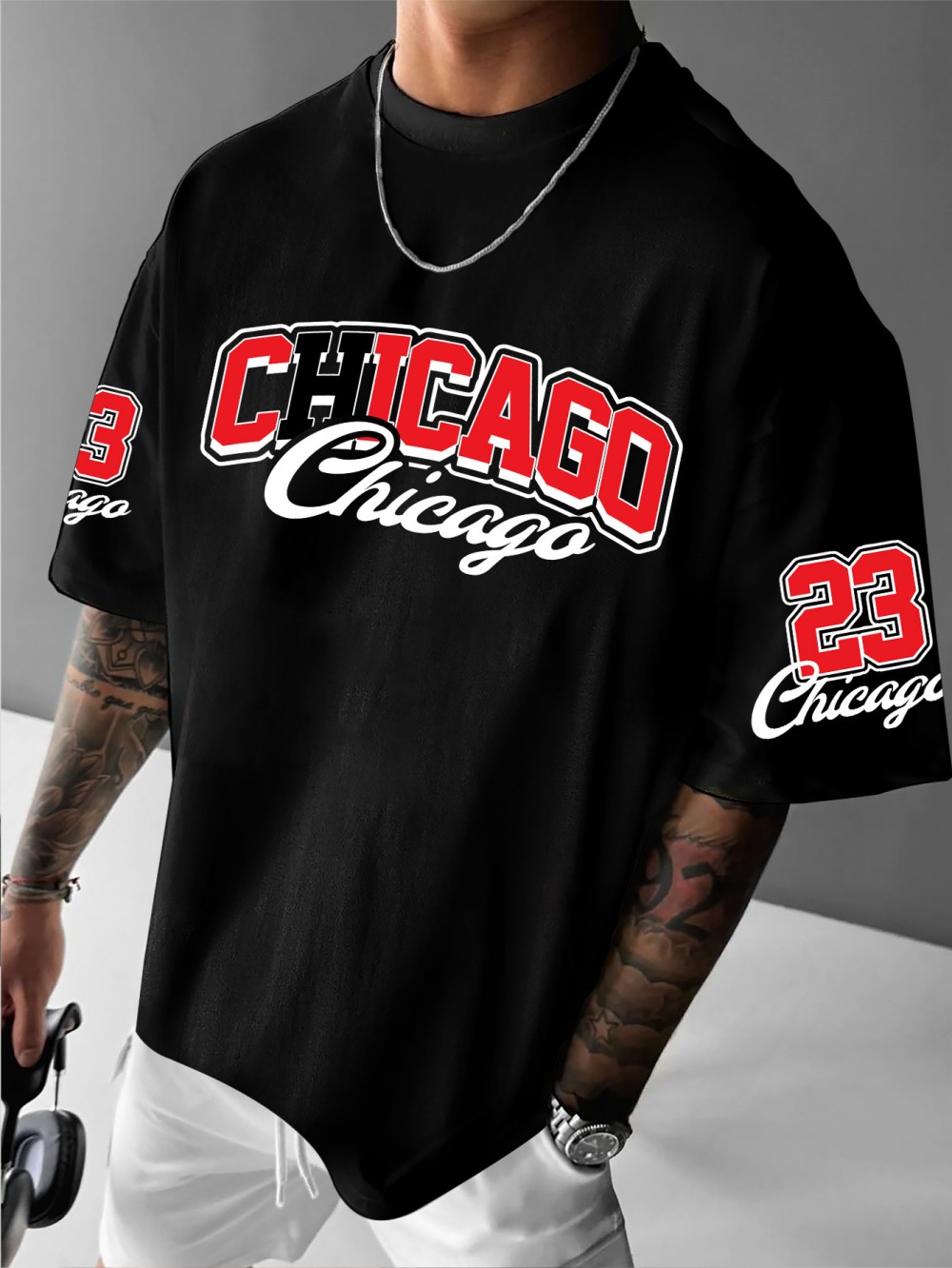 Street Fashion Chicago - T-shirt d'été pour hommes européens et