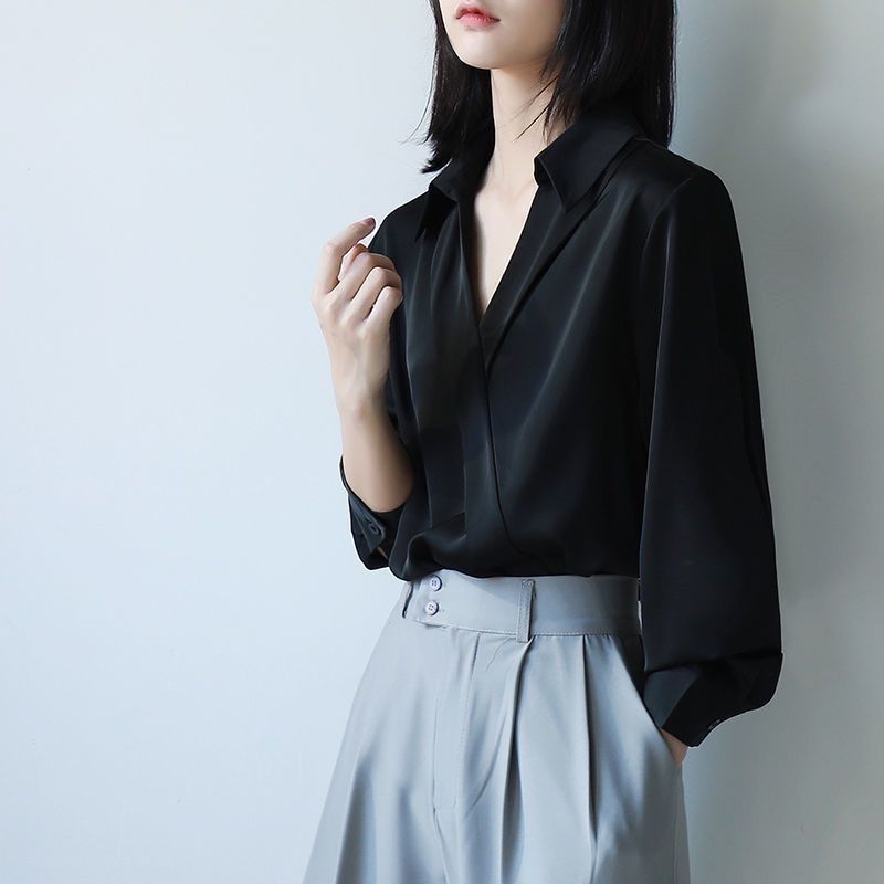 Gidyq-Chemises noires en mouss - Street Fashion In Korea avis et prix