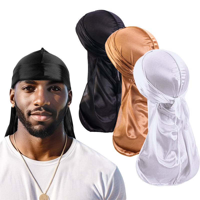 3 pièces/lot Long Durag soie S - Street Fashion Hats avis et prix