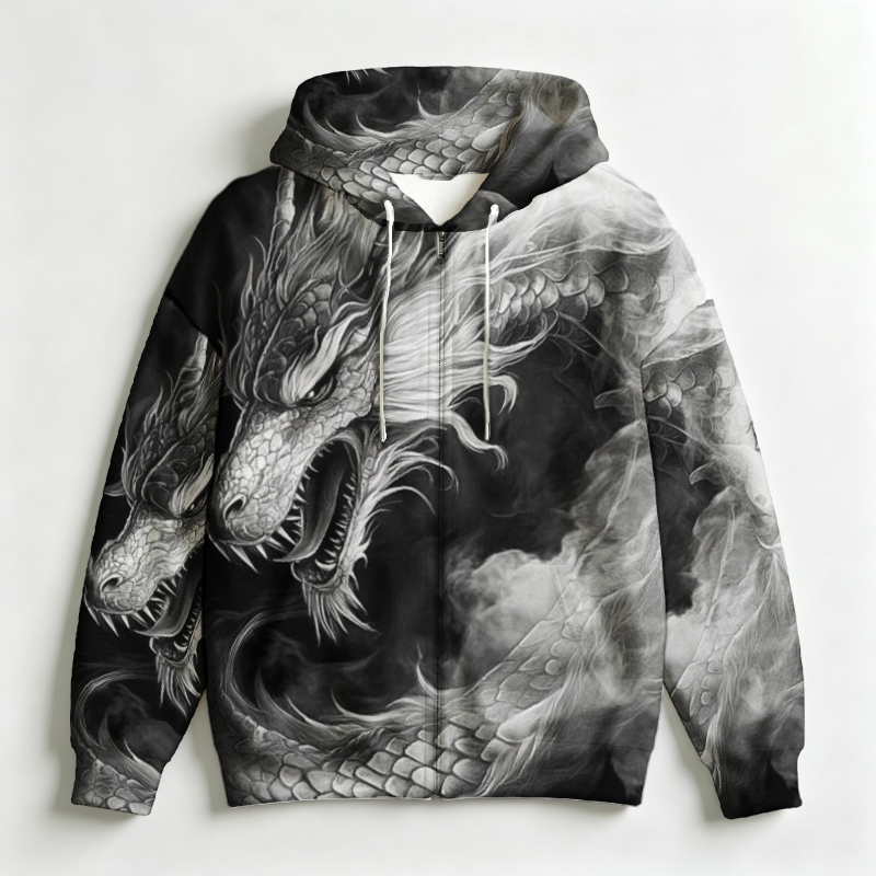 Sweat-shirt à capuche zippé po - Street Fashion Asian Men avis et prix
