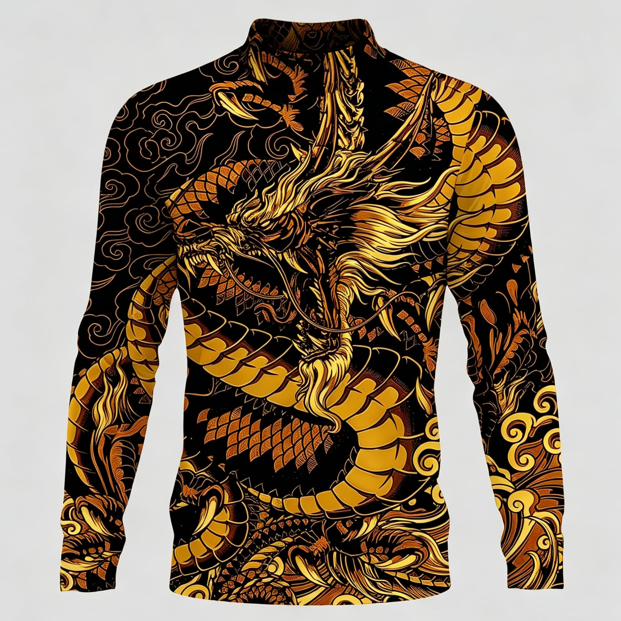 T-shirt à col montant et manch - Street Fashion Asian Men avis et prix